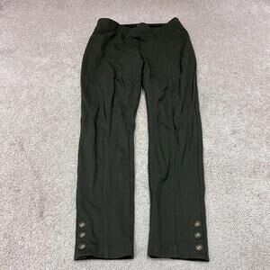 Talbots Legging Pants Green Elastic Waist Button Accents Pull On Women’s Size SP